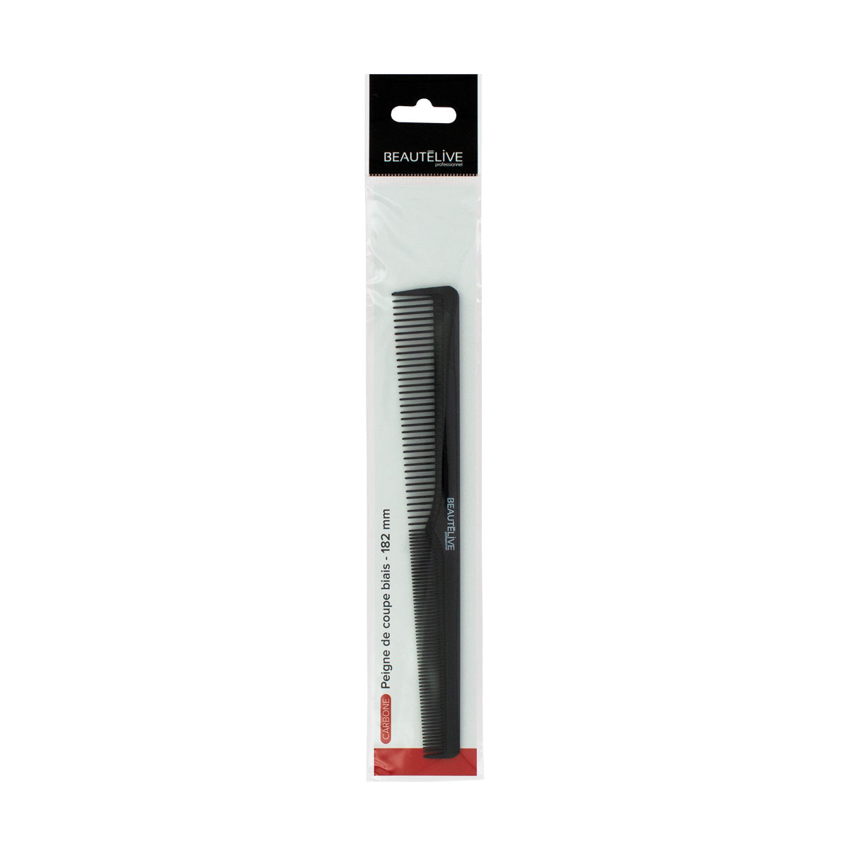 Peigne de Coupe Biais Carbone Noir 18,2cm