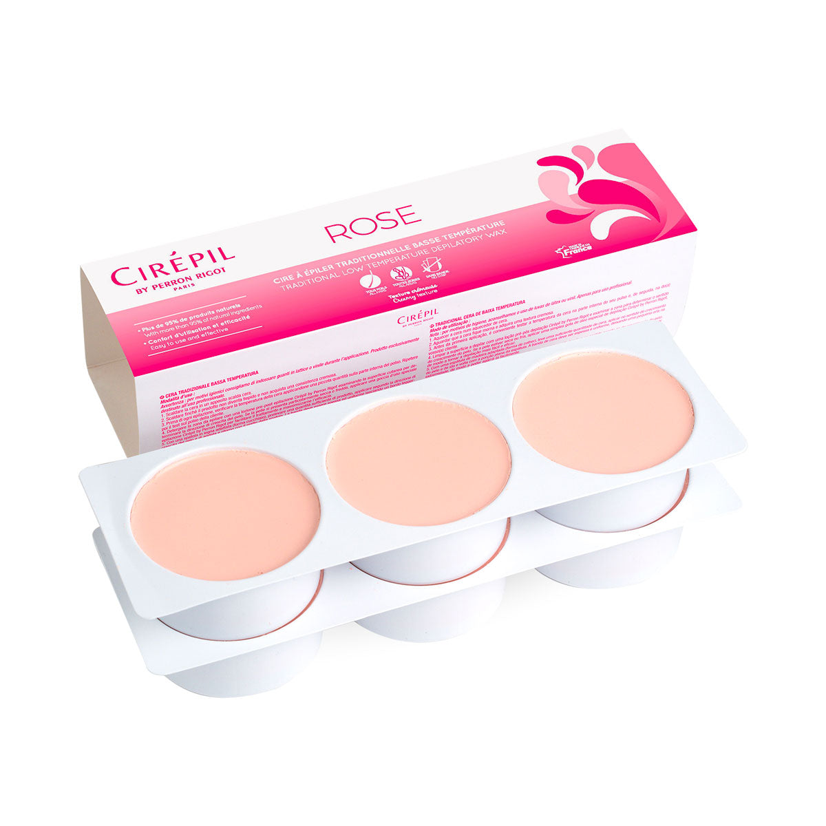 Cire pain rose basse température 6x150g Cirépil