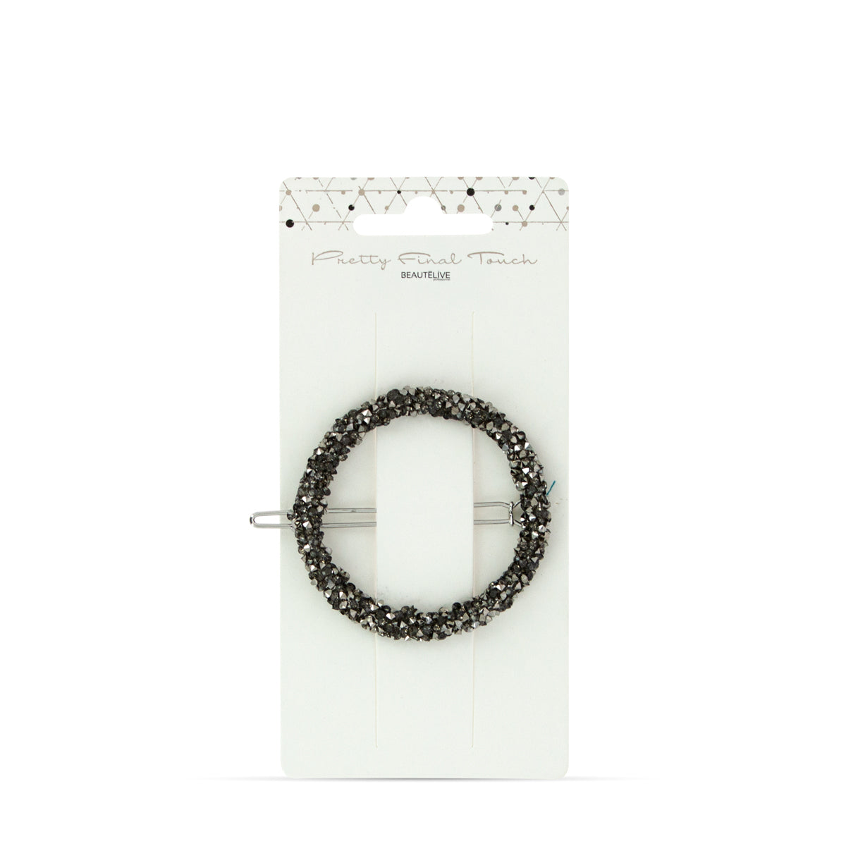 Barrette Ronde Noire Strass