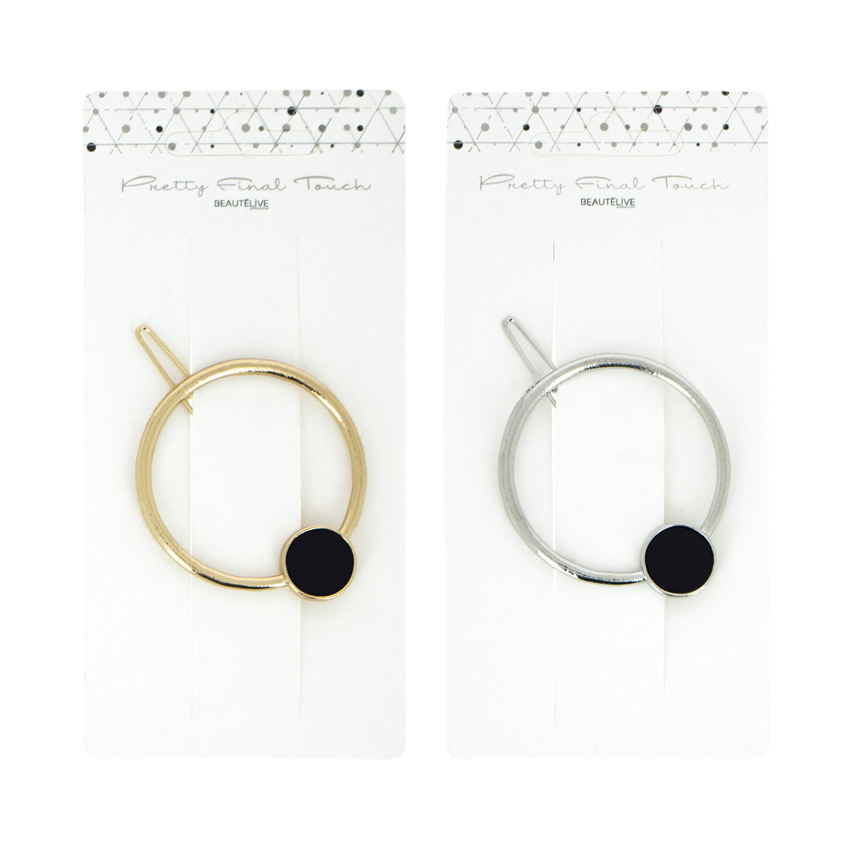 Barrette ronde avec décor effet marbre