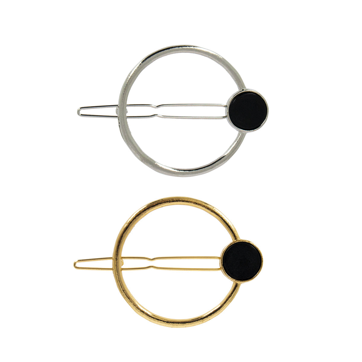 Barrette ronde avec décor effet marbre