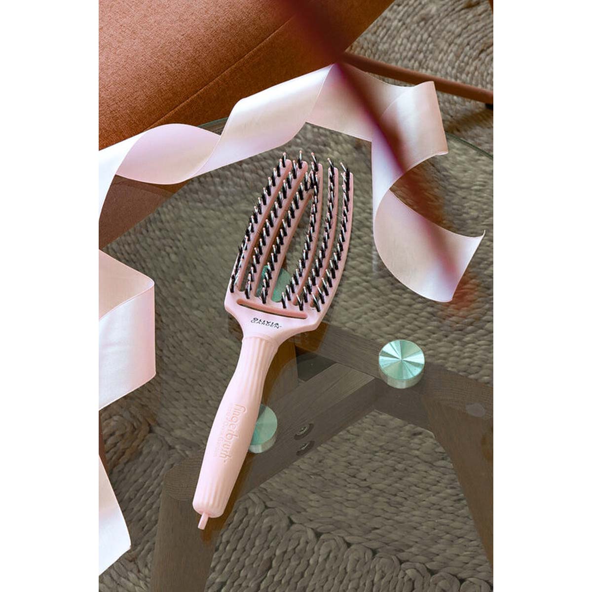 Brosse FINGERBRUSH CARE ICONIC Pastel Pink Sanglier & Nylon Taille M