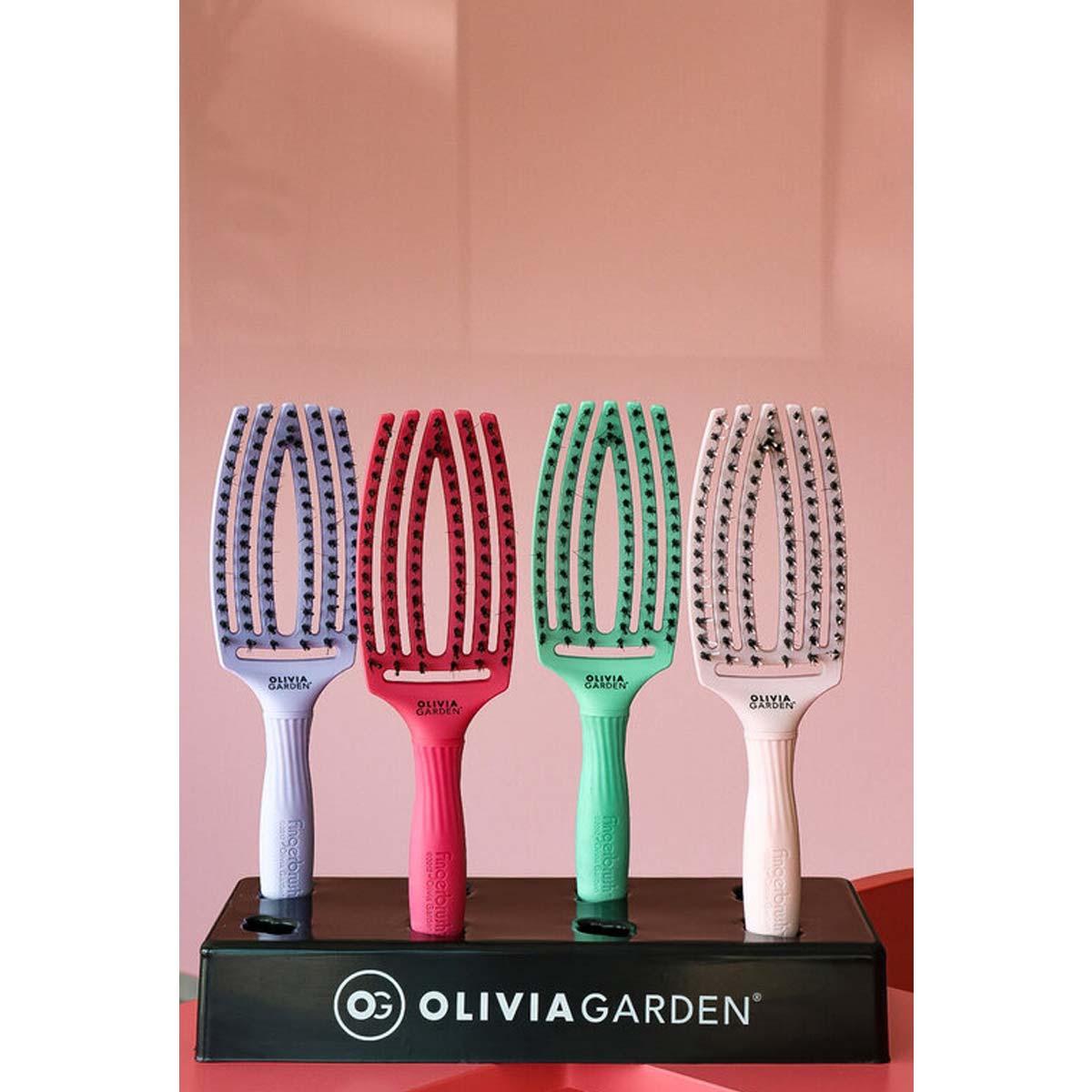 Brosse FINGERBRUSH CARE ICONIC Pastel Pink Sanglier & Nylon Taille M
