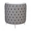 Caisse ROYAL I Arrondie Matelassée avec Boutons  Structure Blanc Gloss