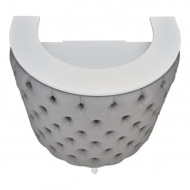 Caisse ROYAL I Arrondie Matelassée avec Boutons  Structure Blanc Gloss