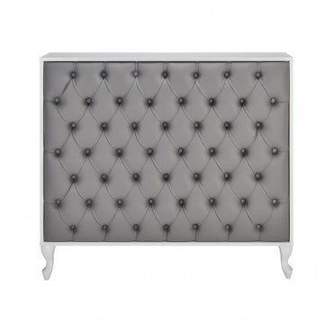 Caisse MADAME Matelassée avec Boutons Structure Blanc Gloss