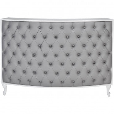 Caisse ROYAL II Matelassée avec Boutons Structure  Blanche Gloss