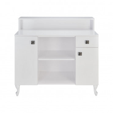 Caisse MADAME Matelassée avec Boutons Structure Blanc Gloss