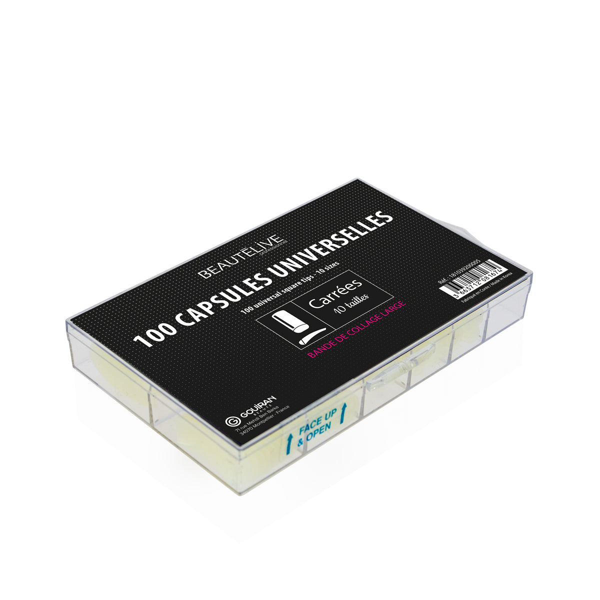 Capsules pour ongles avec bandes de collage large x100