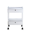 Trolley Blanc Roulettes 2 Tiroirs