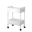 Trolley Blanc Roulettes 2 Tiroirs