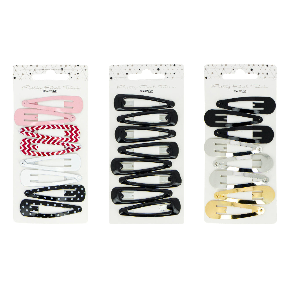 Barrettes à cheveux clic clac modèle moyen x8