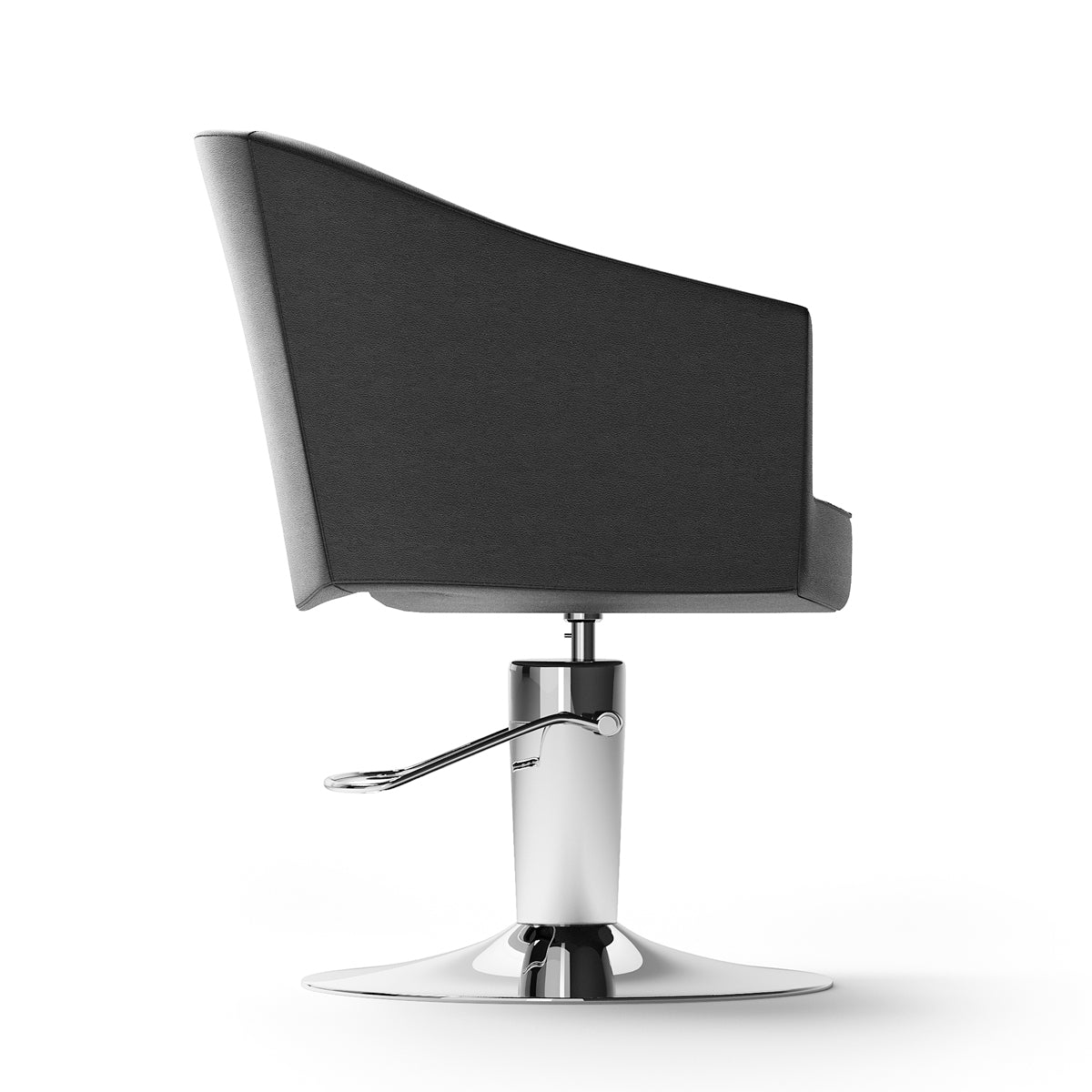 Fauteuil GALA base ronde skaï noir 008C