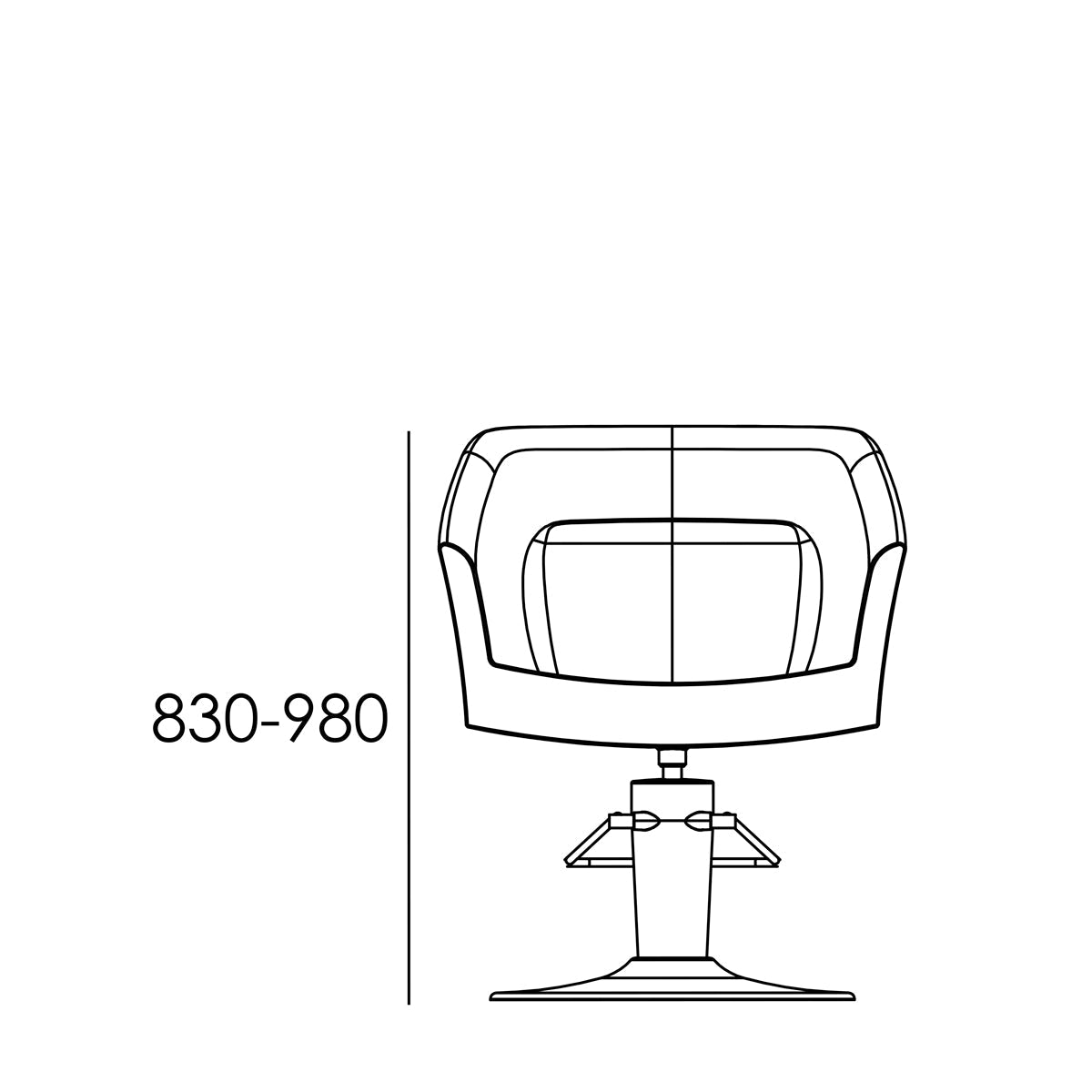 Fauteuil GALA base étoilée skaï noir 008C