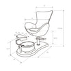 Fauteuil Pédicure CREM avec Bain de Pieds et Repose-Pieds