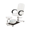 Fauteuil Pédicure ASTRA Blanc Accoudoirs Bois Wengé