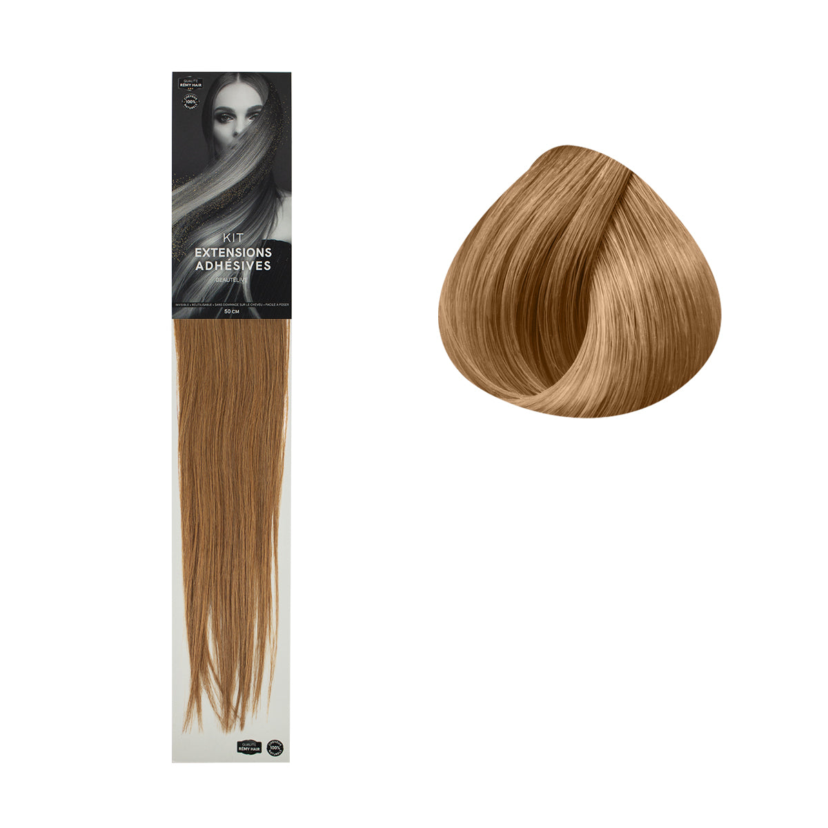 Kit extensions adhésives 10 bandes lisses 50cm
