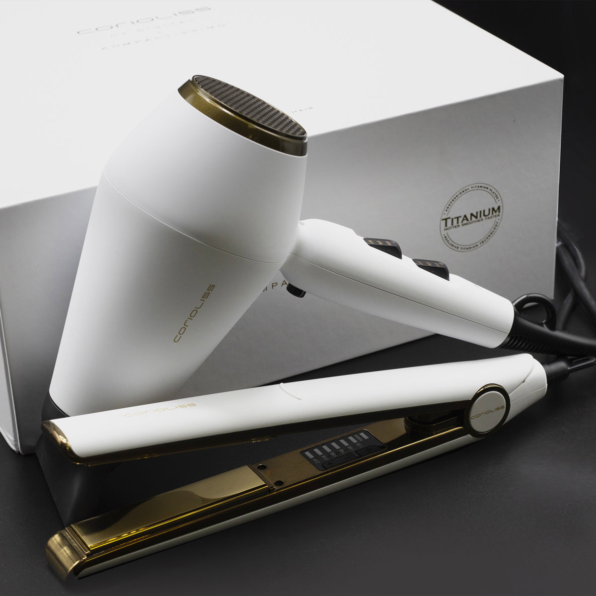 Kit Lisseur C1 Digital & Séchoir Blanc 2000W