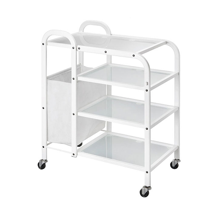 Trolley blanc avec poubelle